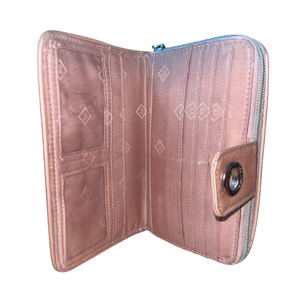 Vera Bradley Turnlock Wallet - Pink Quilted with Floral Interior - Picture 7 of 8